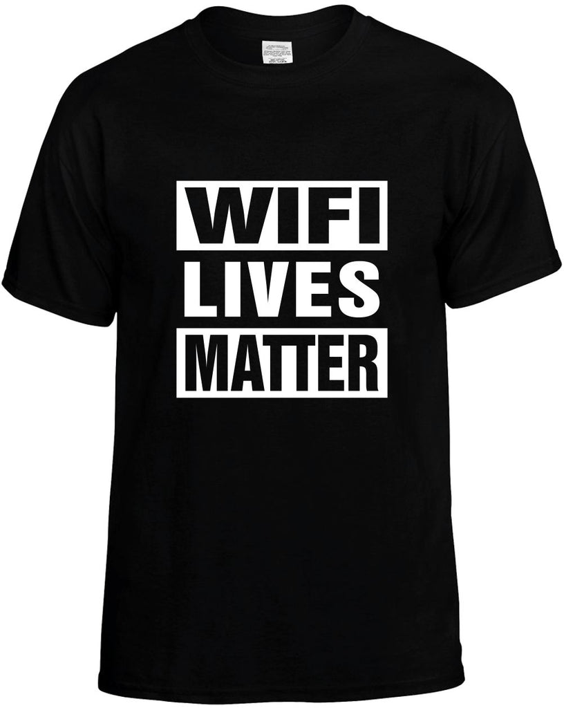 wifi lives matter mens funny t-shirt black