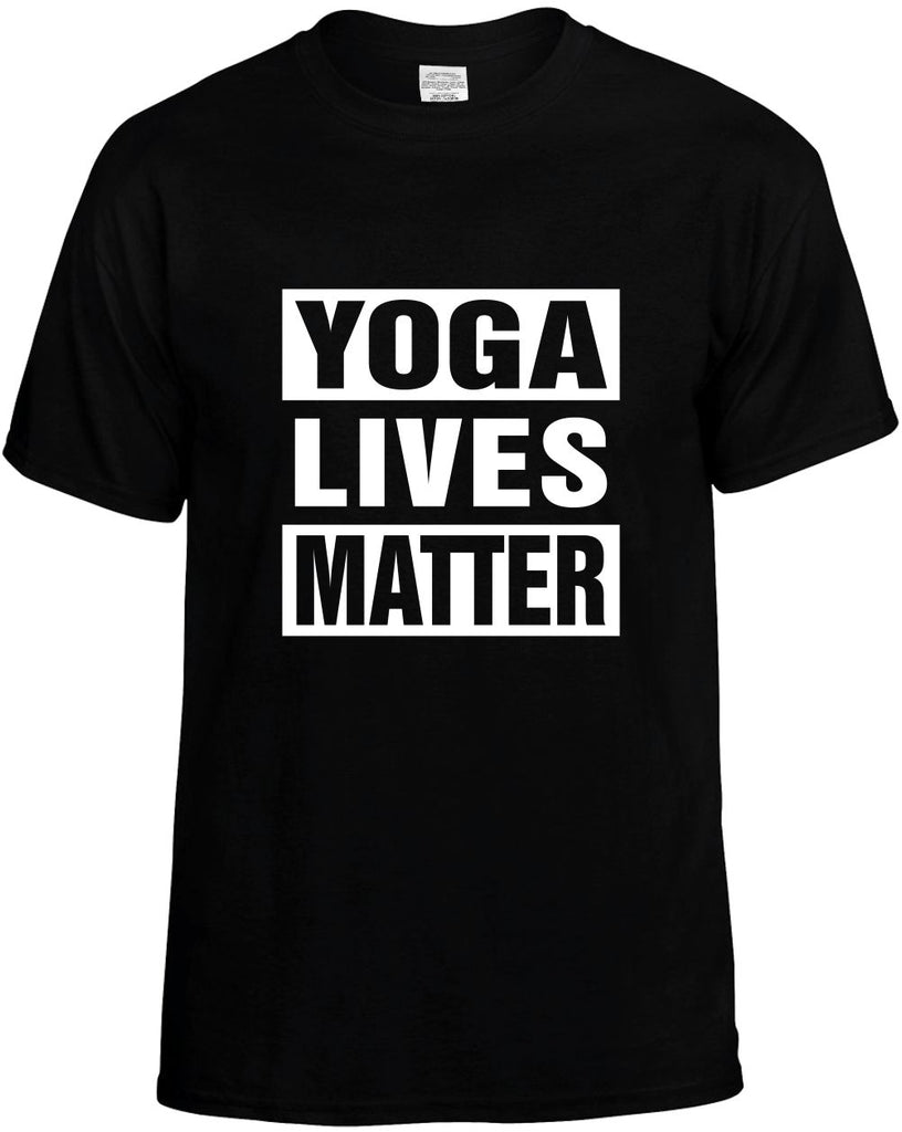 yoga lives matter mens funny t-shirt black