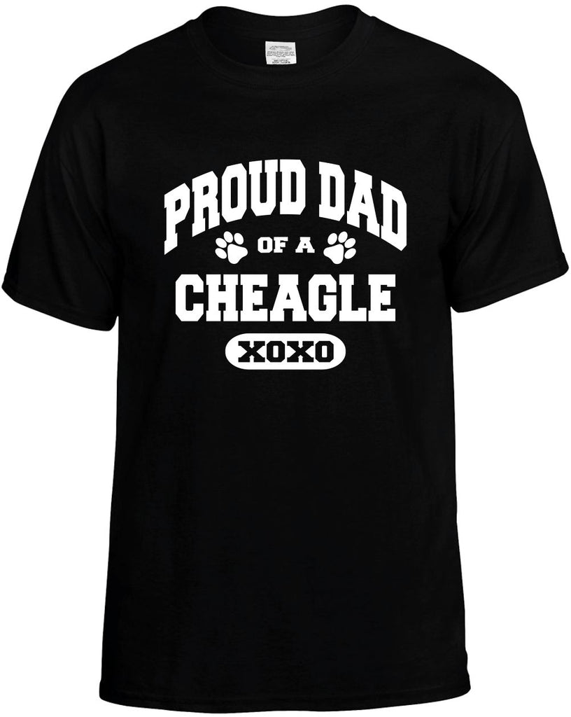 proud dad of a cheagle mens funny t-shirt black