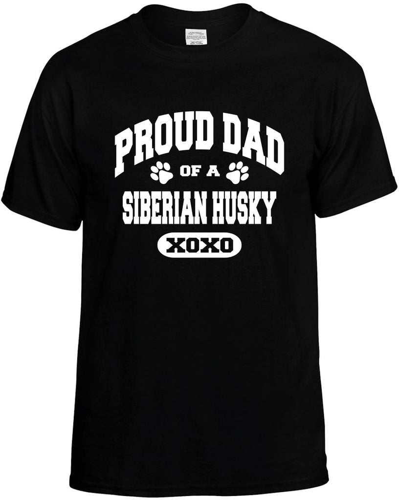 proud dad of a siberian husky mens funny t-shirt black