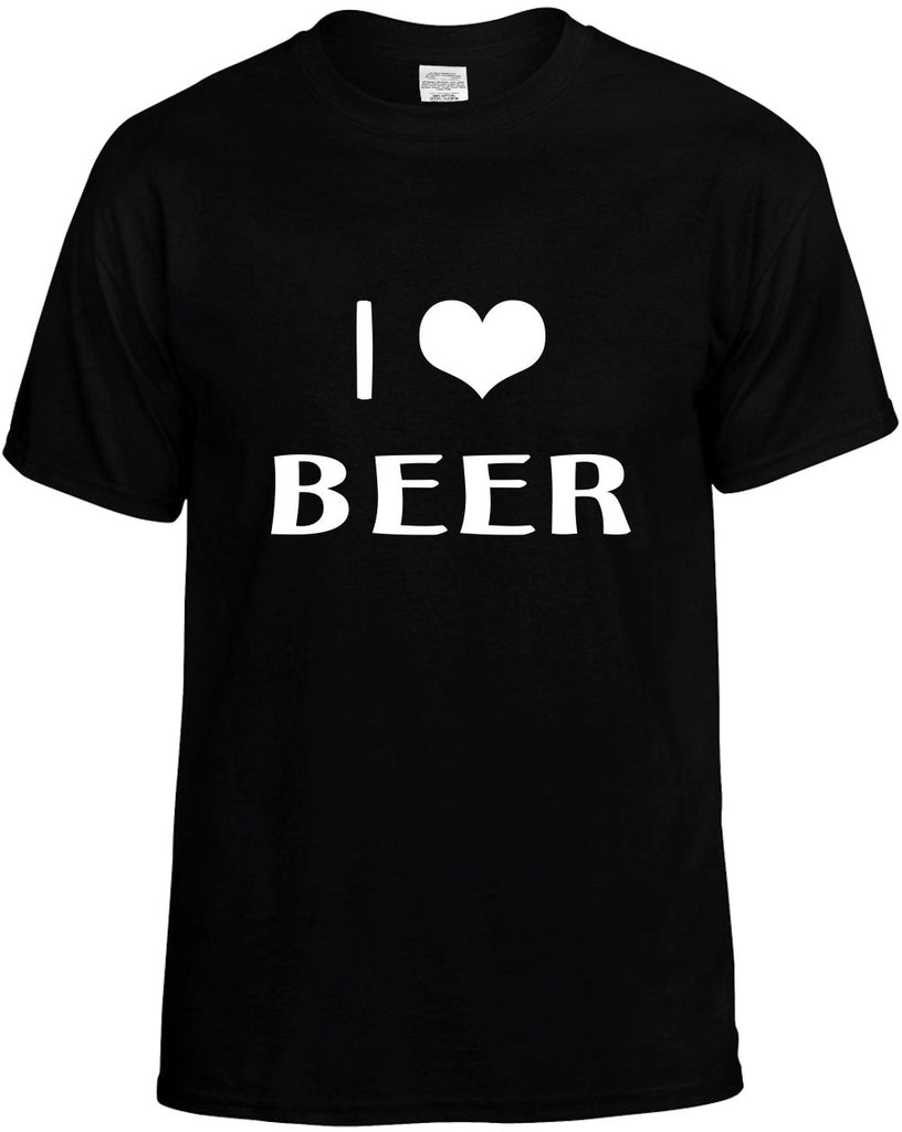 i love heart beer mens funny t-shirt black