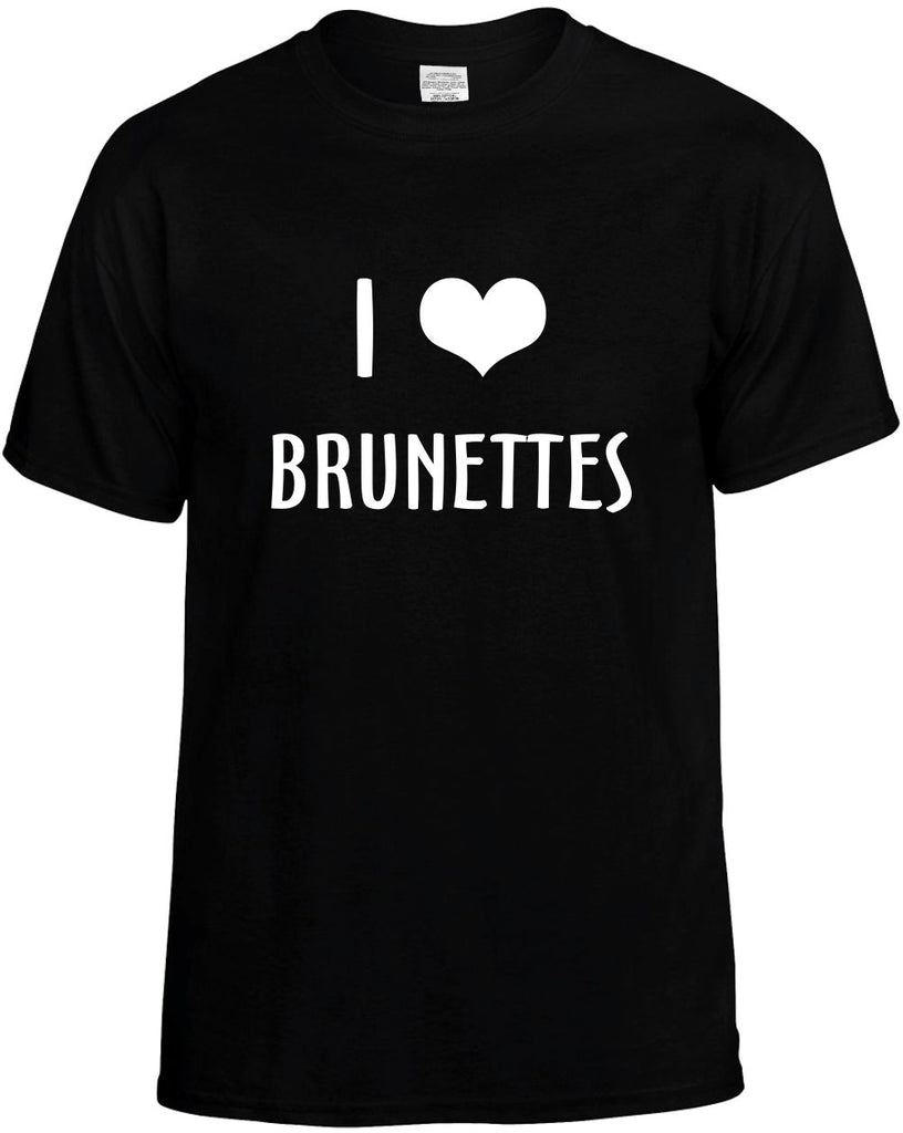 i love heart brunettes mens funny t-shirt black