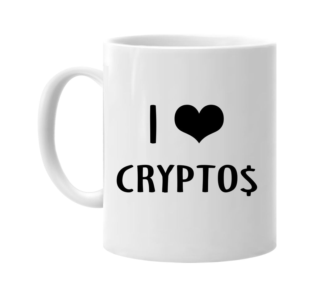 i love heart crypto$ signature outlet novelty coffee cup mug graphic gift ideas gifts for the family mom dad