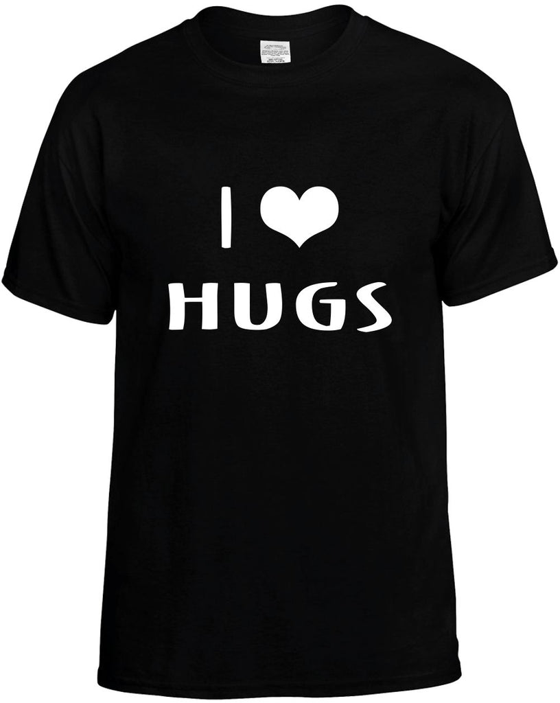 i love heart hugs mens funny t-shirt black