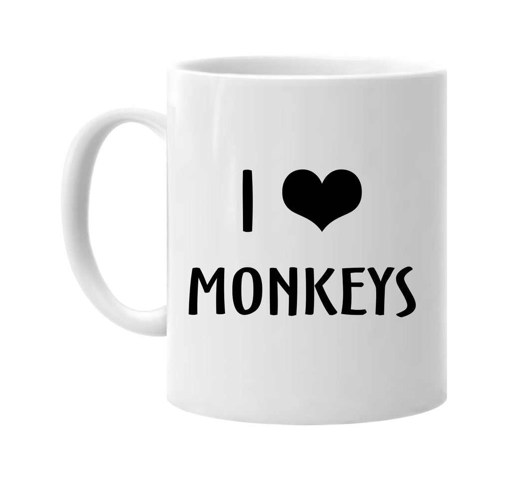 i love heart monkeys signature outlet novelty coffee cup mug graphic gift ideas gifts for the family mom dad