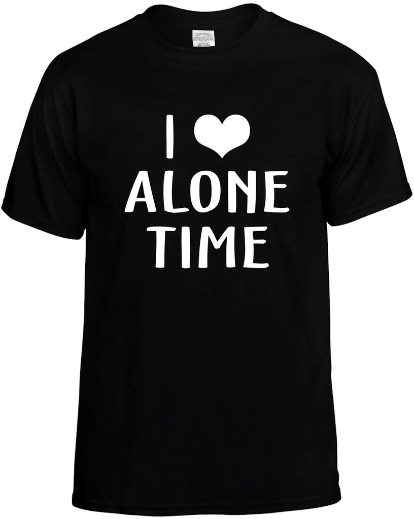 i love heart alone time mens funny t-shirt black