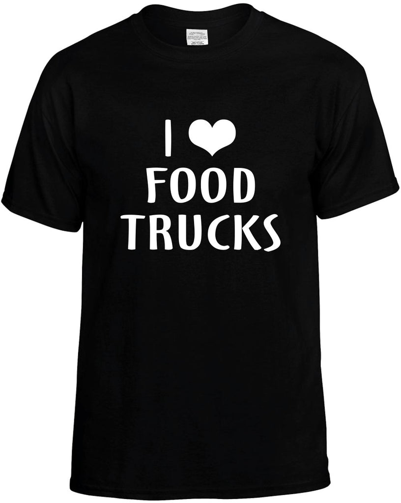 i love heart food trucks mens funny t-shirt black