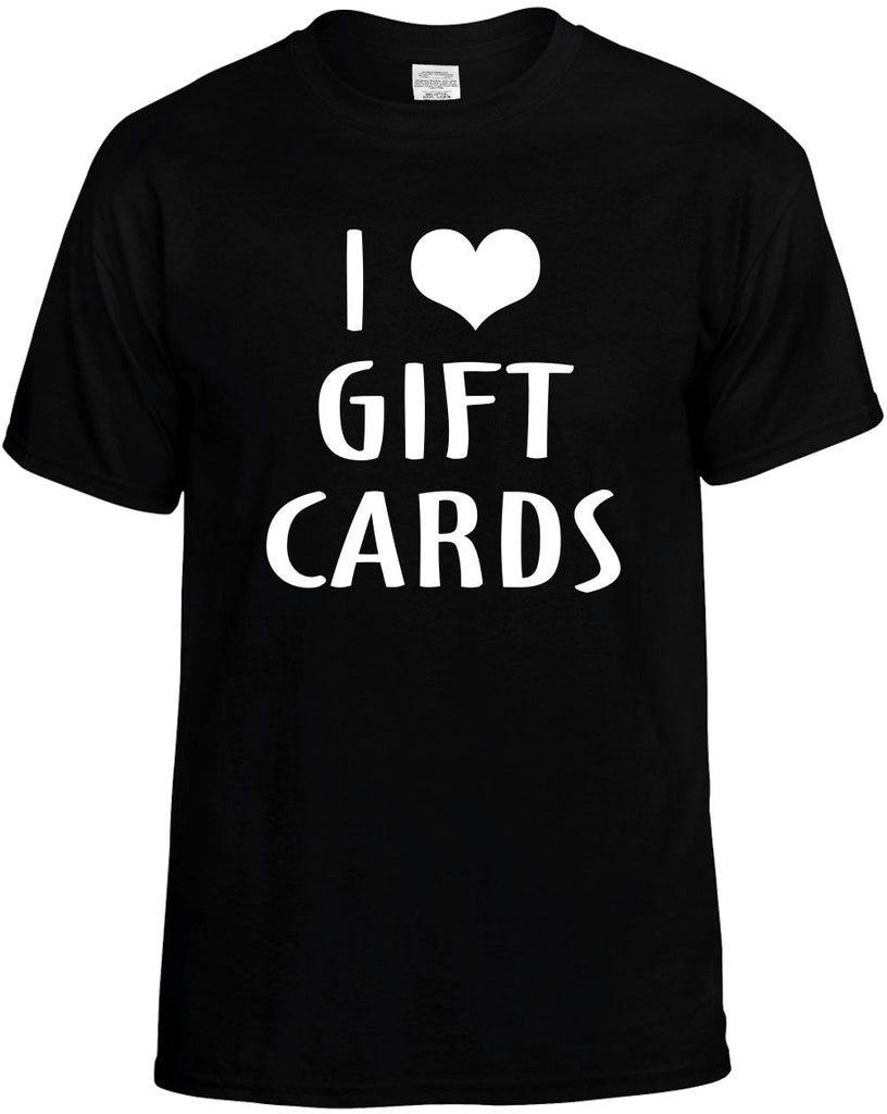 i love heart gift cards mens funny t-shirt black