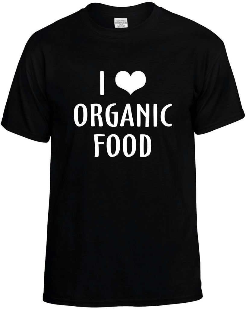 i love heart organic food mens funny t-shirt black