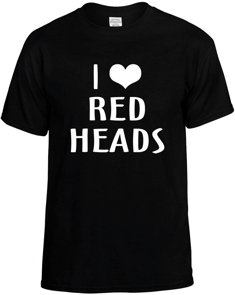 i love heart red heads mens funny t-shirt black