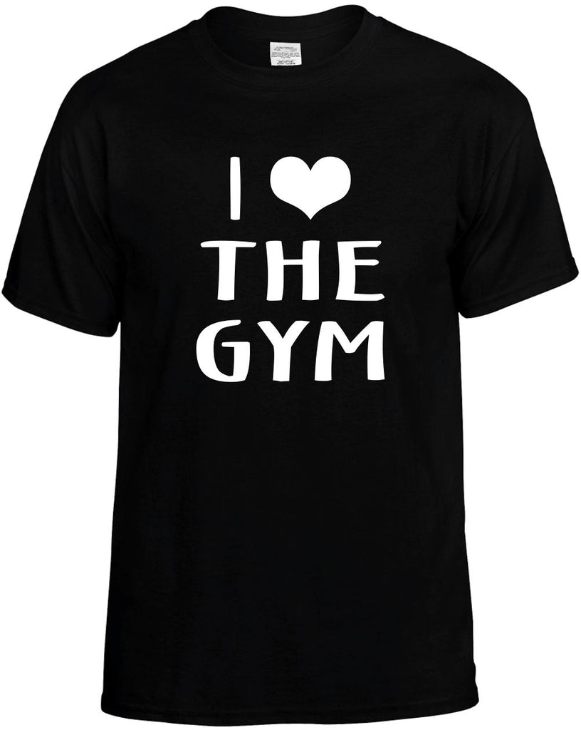 i love heart the gym mens funny t-shirt black