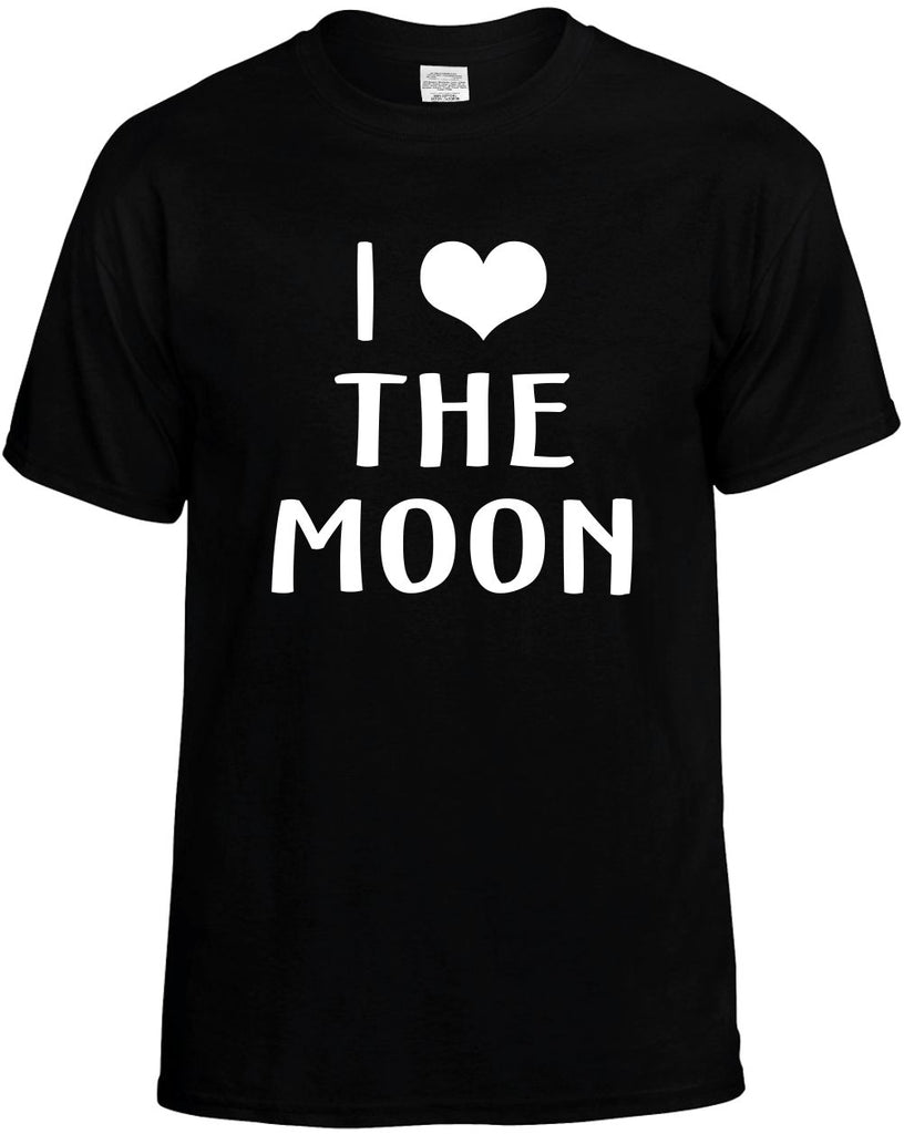 i love heart the moon mens funny t-shirt black