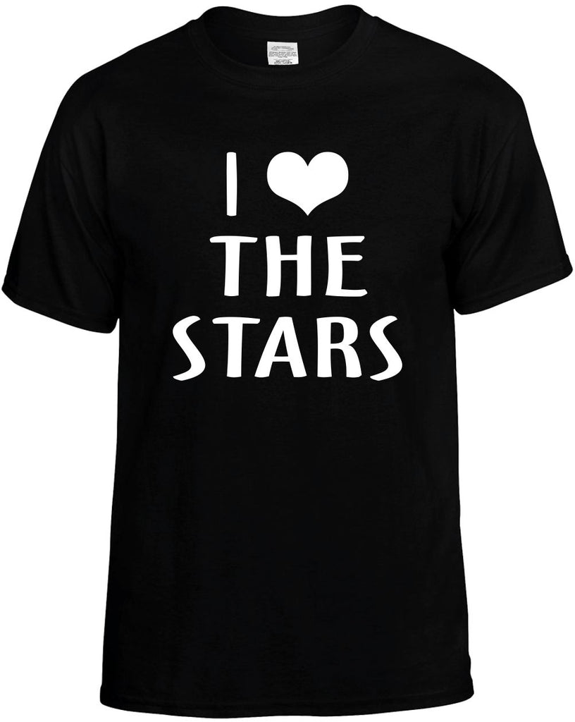 i love heart the stars mens funny t-shirt black