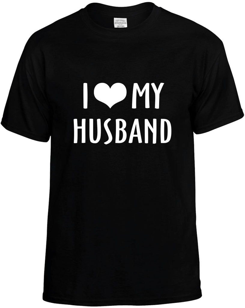 i love heart my husband mens funny t-shirt black