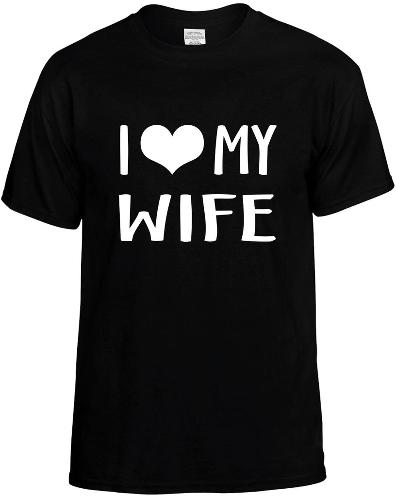 i love heart my wife mens funny t-shirt black