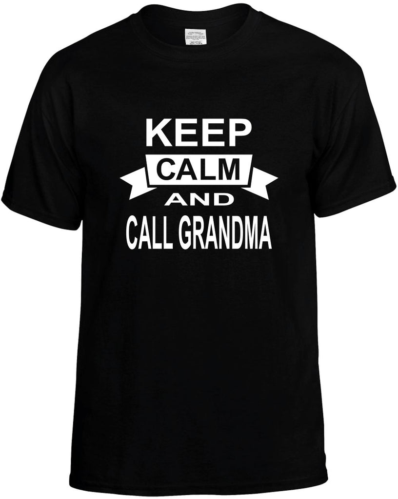 keep calm and call grandma mens funny t-shirt black