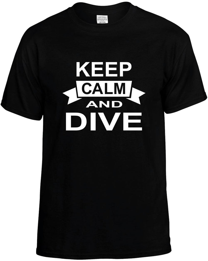 keep calm and dive mens funny t-shirt black