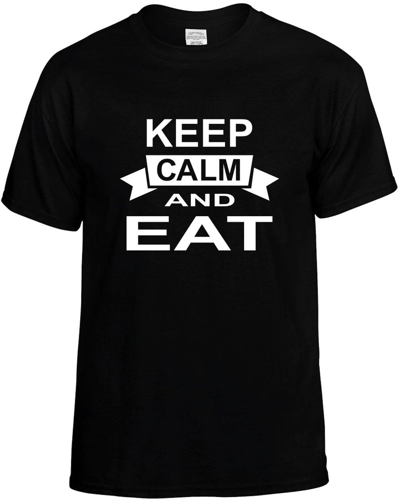 keep calm and eat mens funny t-shirt black