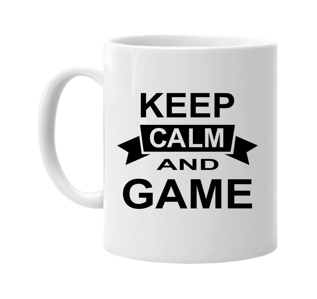 keep calm and game signature outlet novelty coffee cup mug graphic gift ideas gifts for the family mom dad