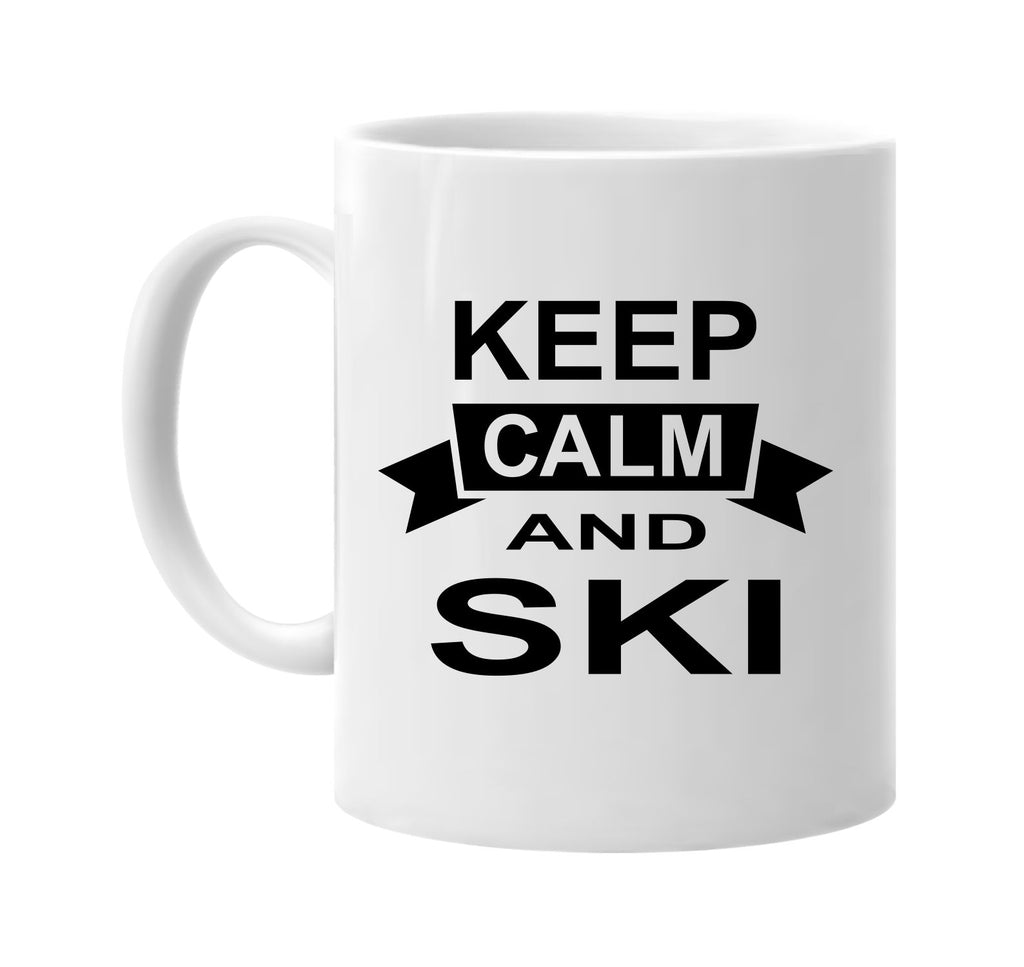 keep calm and ski signature outlet novelty coffee cup mug graphic gift ideas gifts for the family mom dad