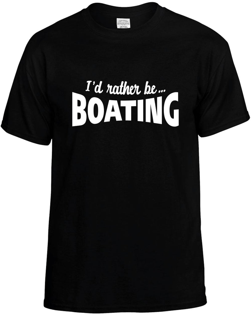 id rather be boating mens funny t-shirt black