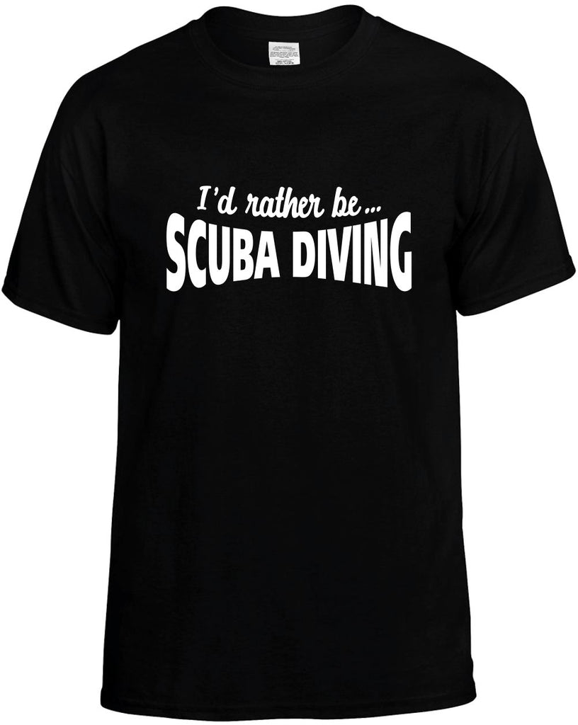 id rather be scuba diving mens funny t-shirt black