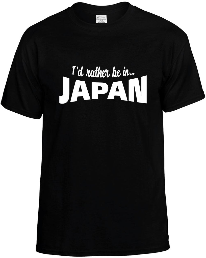 id rather be in japan mens funny t-shirt black