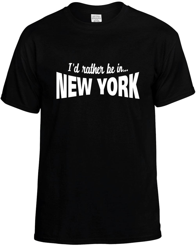 id rather be in new york mens funny t-shirt black