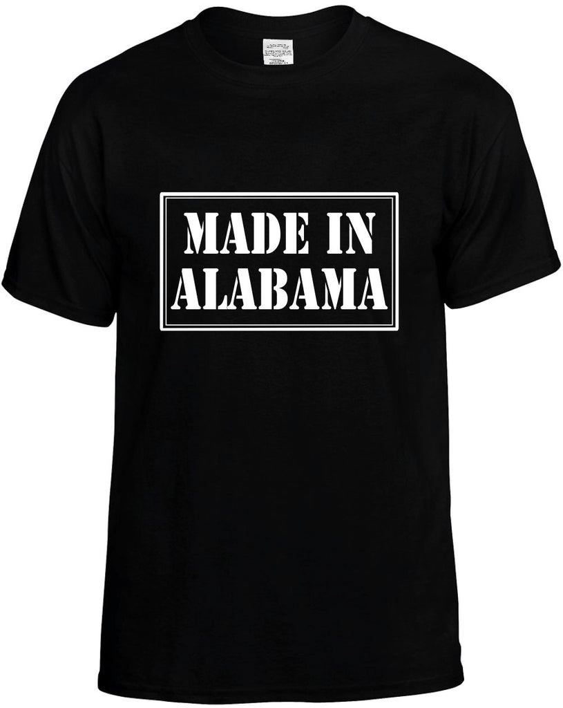 made in alabama mens funny t-shirt black