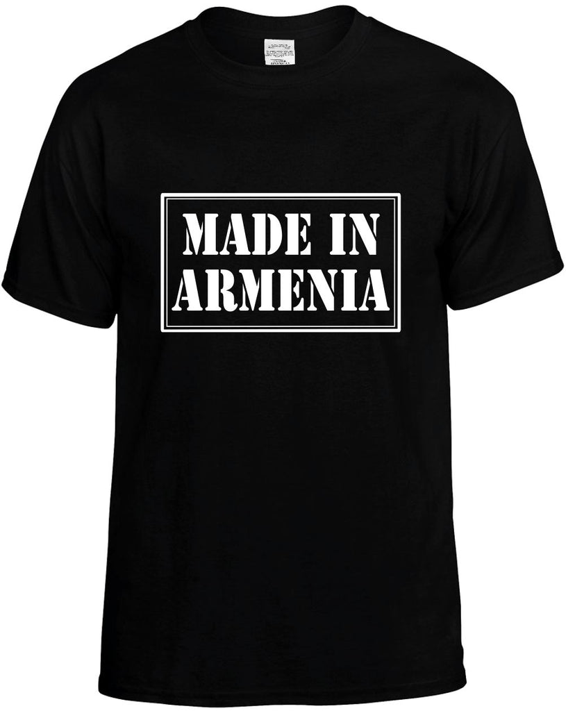 made in armenia mens funny t-shirt black