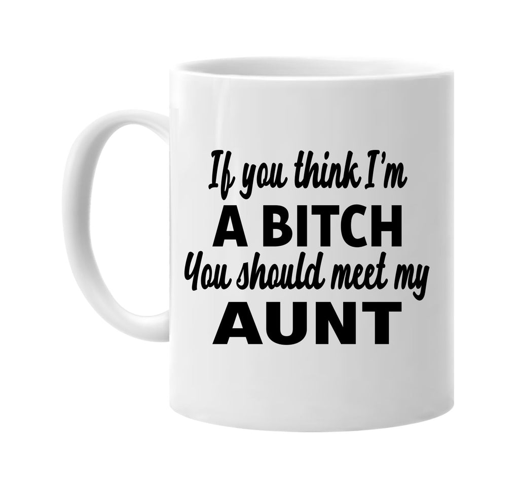 you think im a bitch you should meet my aunt signature outlet novelty coffee cup mug graphic gift ideas gifts for the family mom dad