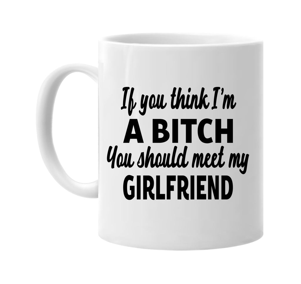 you think im a bitch meet my girlfriend signature outlet novelty coffee cup mug graphic gift ideas gifts for the family mom dad