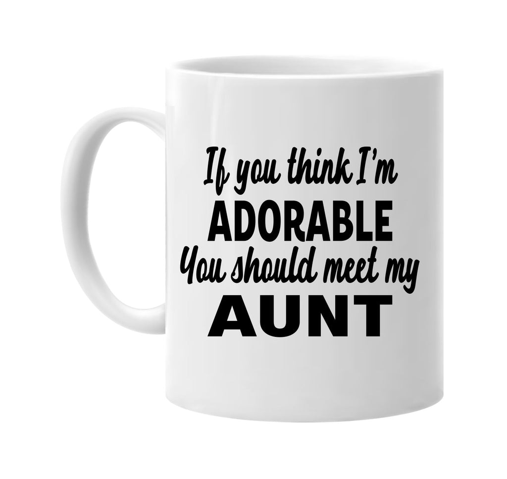 you think im adorable you should meet my aunt signature outlet novelty coffee cup mug graphic gift ideas gifts for the family mom dad