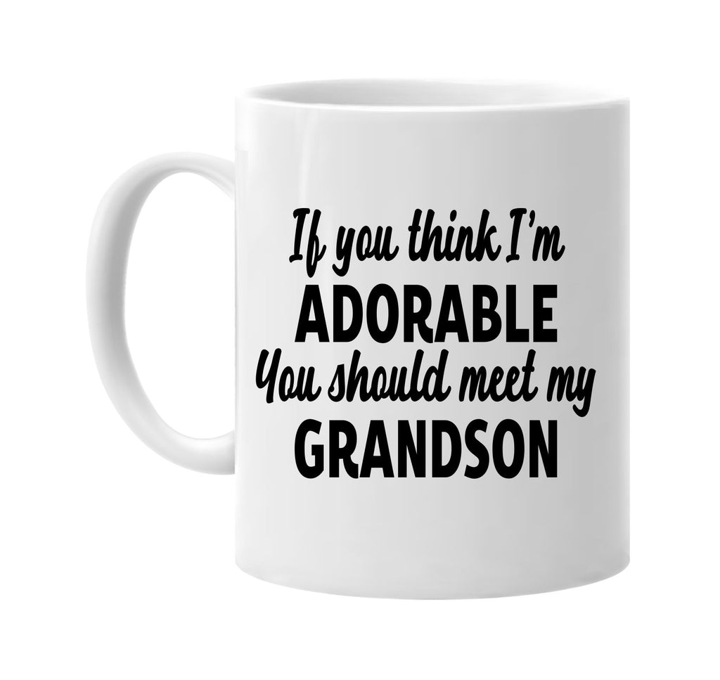 you think im adorable meet my grandson signature outlet novelty coffee cup mug graphic gift ideas gifts for the family mom dad