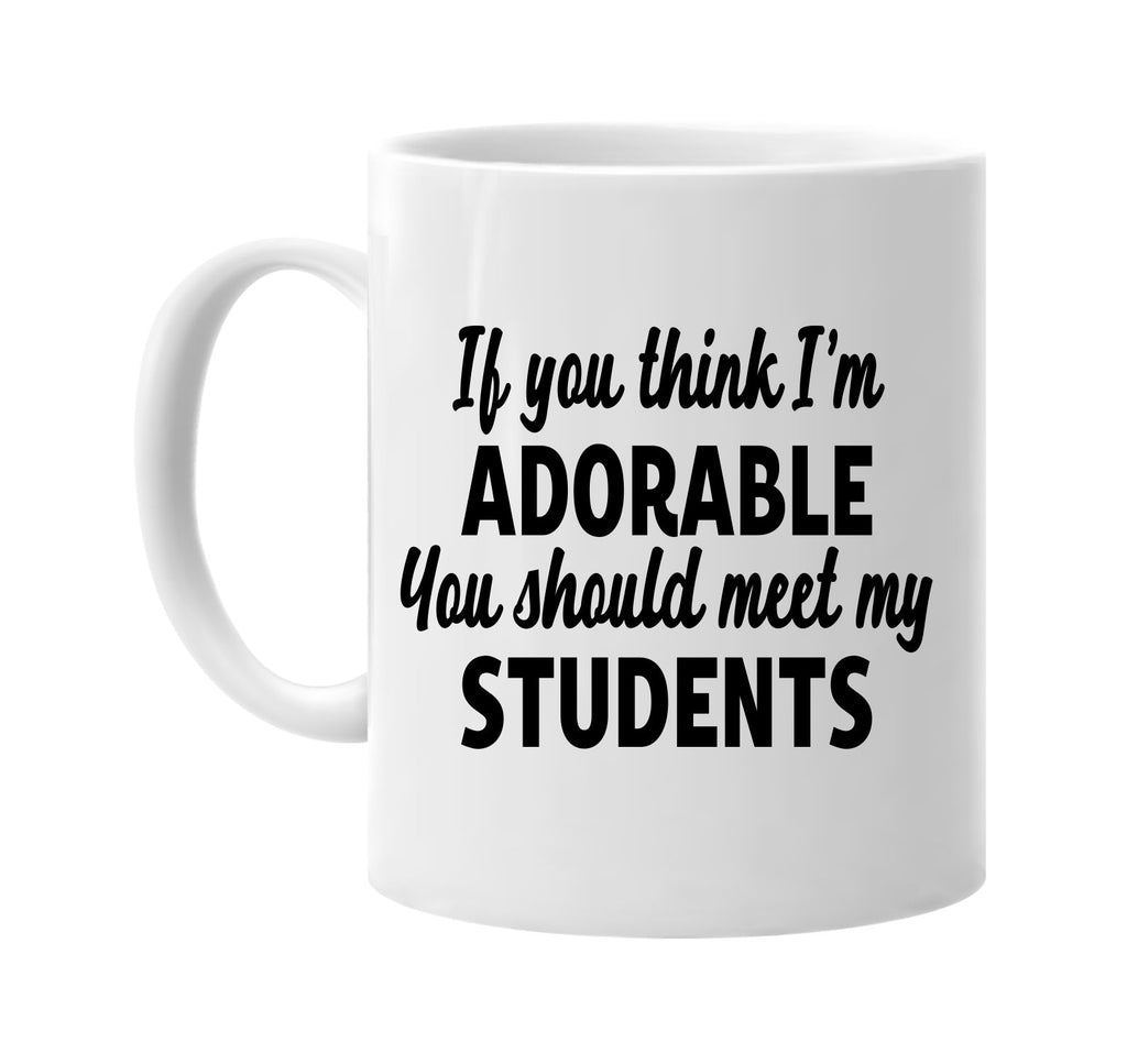 you think im adorable meet my students signature outlet novelty coffee cup mug graphic gift ideas gifts for the family mom dad