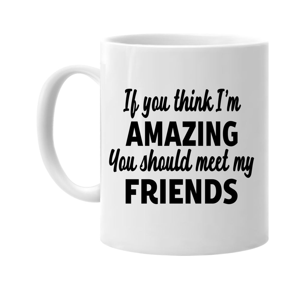 you think im amazing meet my friends signature outlet novelty coffee cup mug graphic gift ideas gifts for the family mom dad