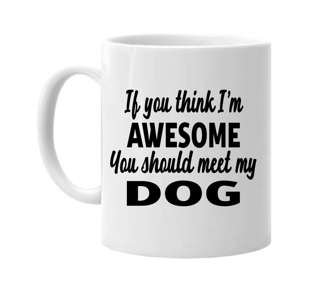 you think im awesome you should meet my dog signature outlet novelty coffee cup mug graphic gift ideas gifts for the family mom dad