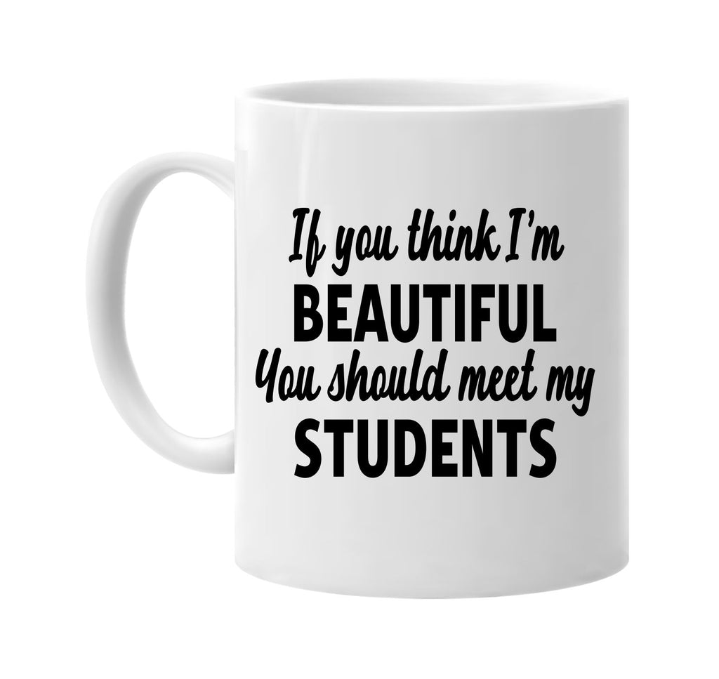 you think im beautiful meet my students signature outlet novelty coffee cup mug graphic gift ideas gifts for the family mom dad