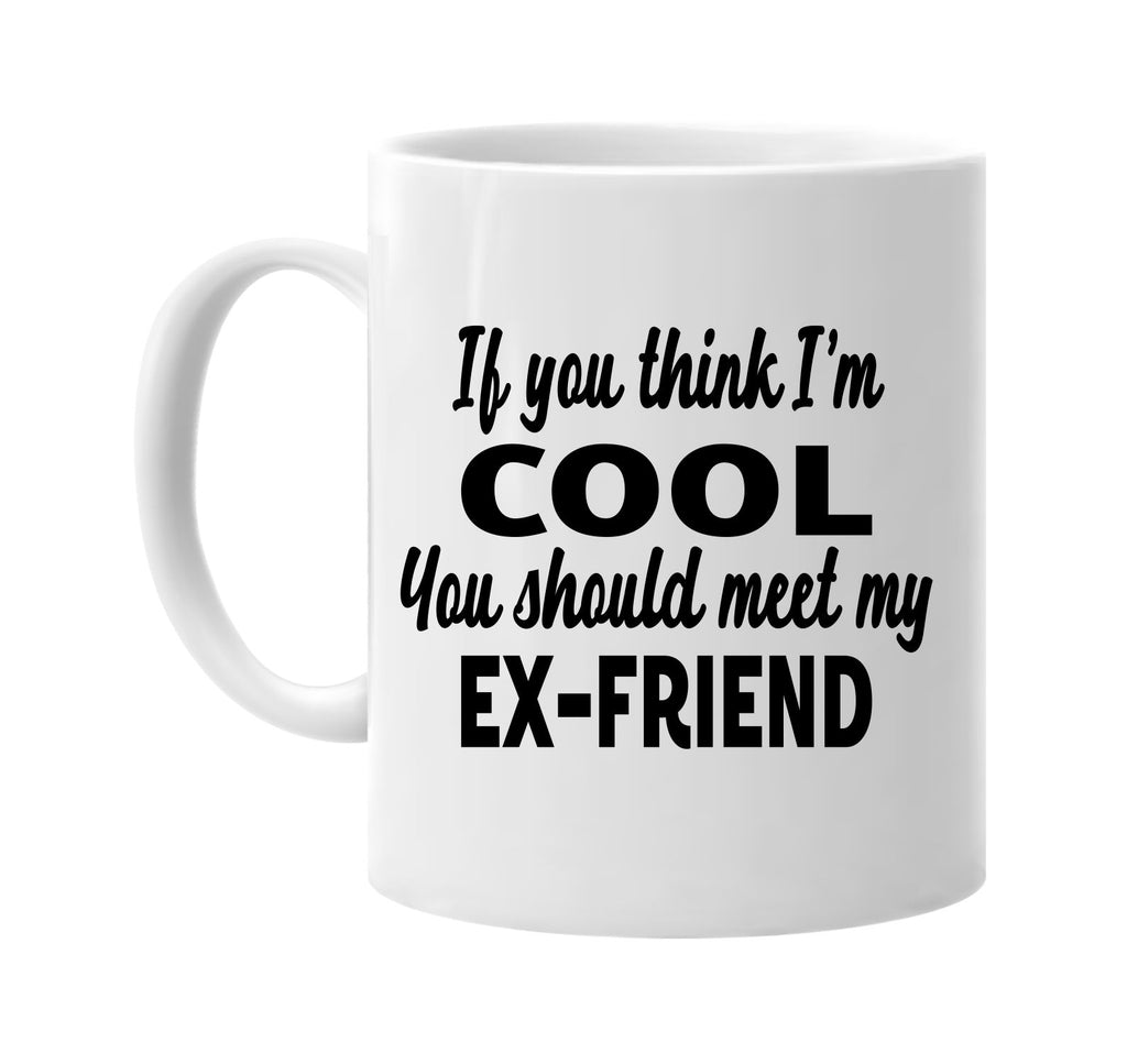 you think im cool meet my ex-friend signature outlet novelty coffee cup mug graphic gift ideas gifts for the family mom dad