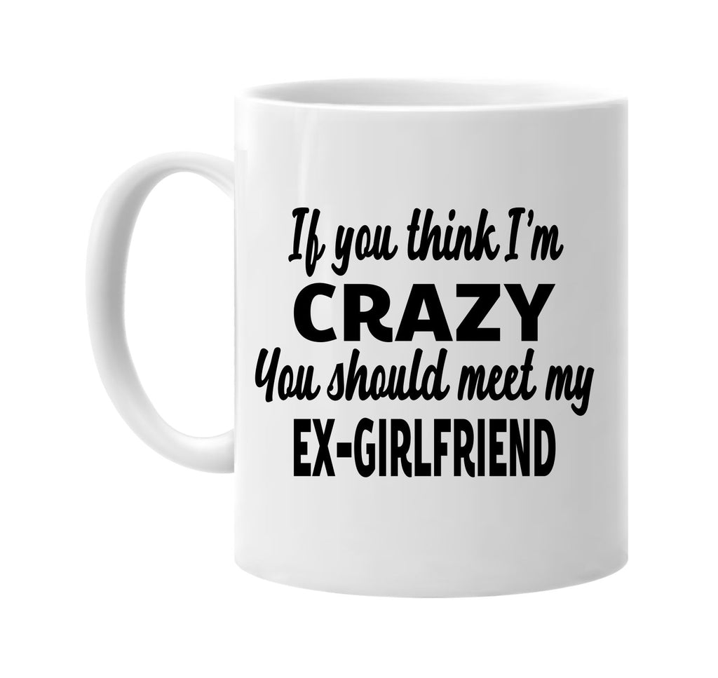 you think im crazy meet my ex-girlfriend signature outlet novelty coffee cup mug graphic gift ideas gifts for the family mom dad