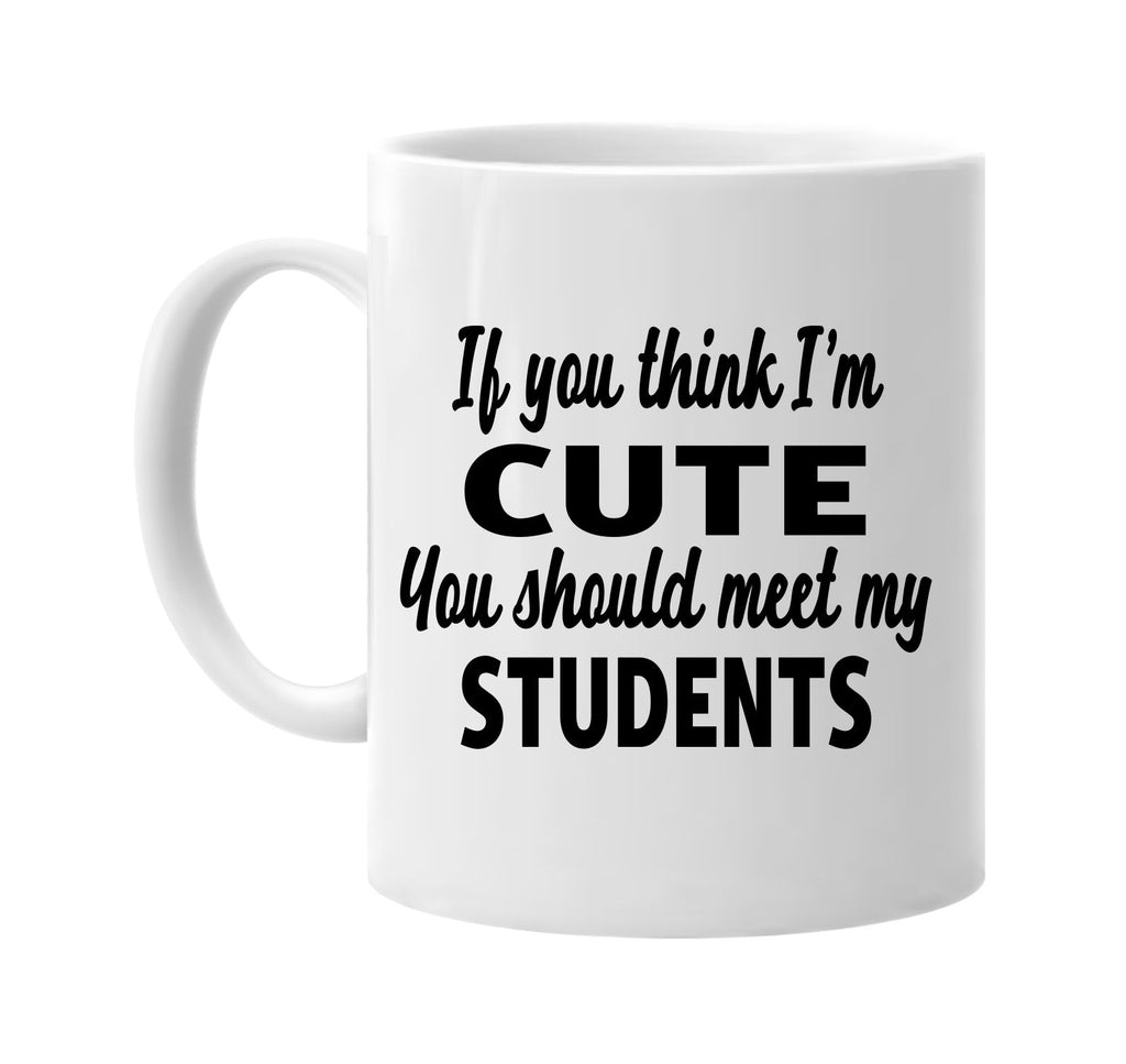 you think im cute you should meet my students signature outlet novelty coffee cup mug graphic gift ideas gifts for the family mom dad