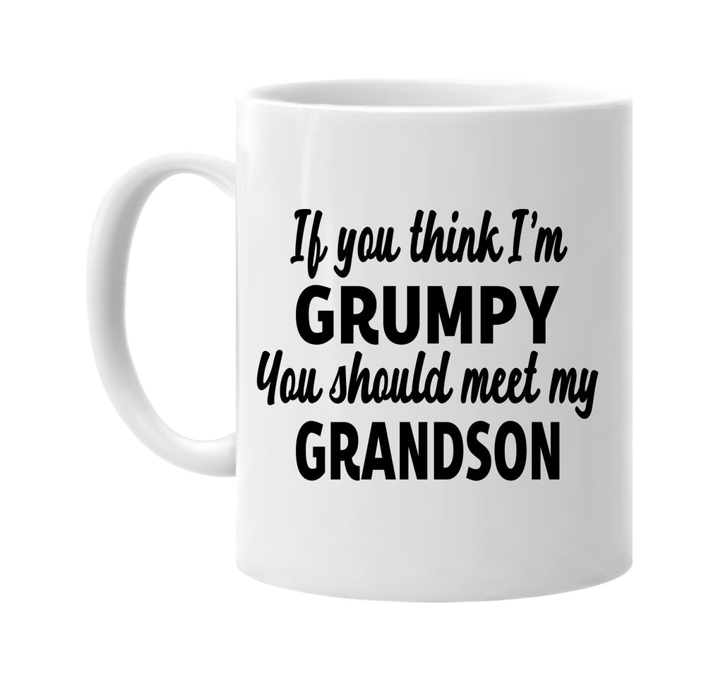 you think im grumpy meet my grandson signature outlet novelty coffee cup mug graphic gift ideas gifts for the family mom dad