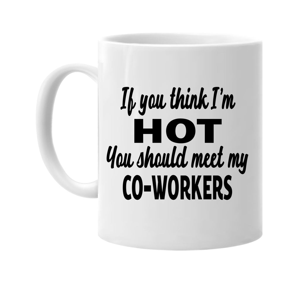 you think im hot meet my co-workers signature outlet novelty coffee cup mug graphic gift ideas gifts for the family mom dad