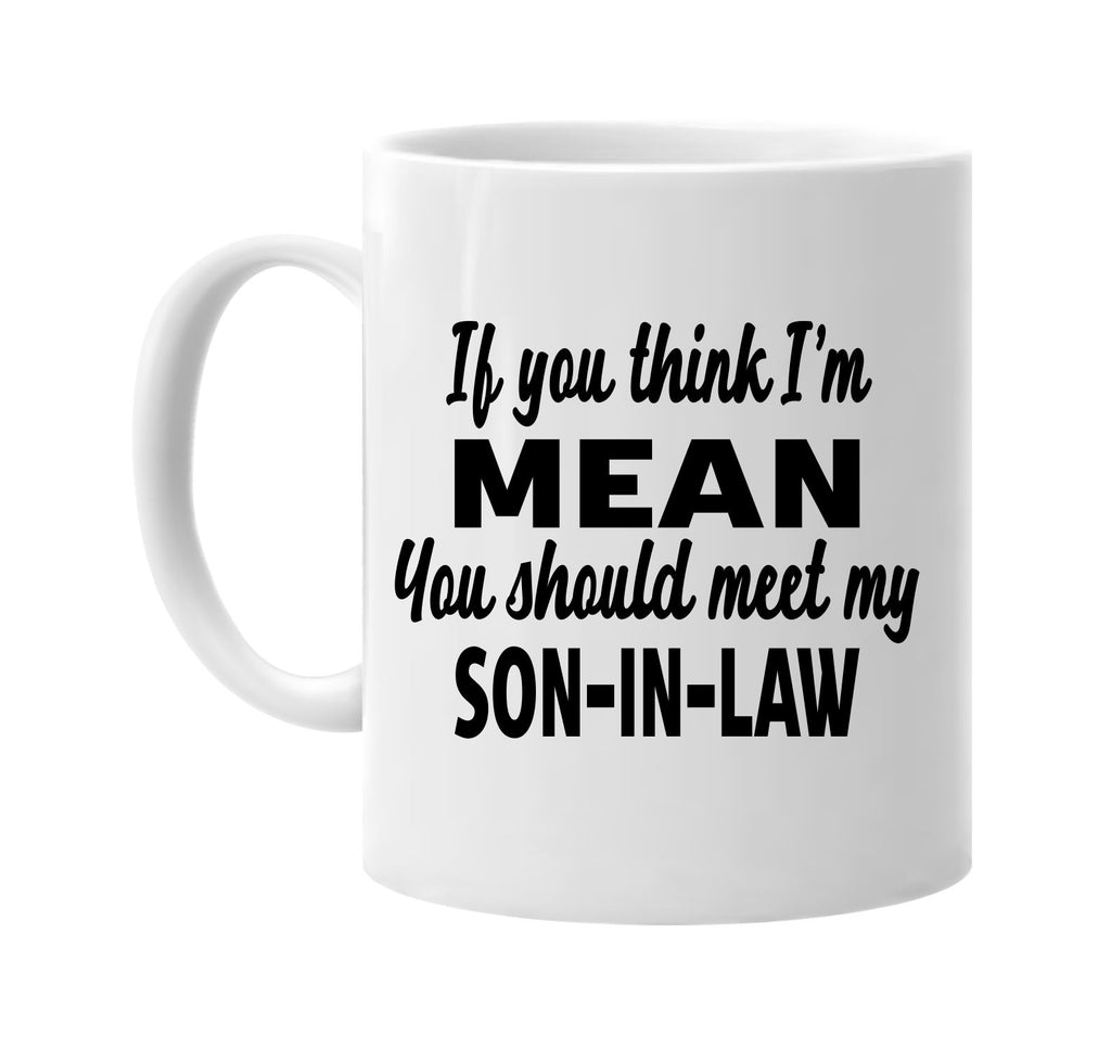 you think im mean meet my son-in-law signature outlet novelty coffee cup mug graphic gift ideas gifts for the family mom dad