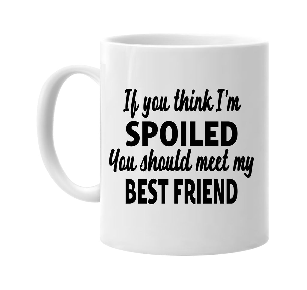 you think im spoiled meet my best friend signature outlet novelty coffee cup mug graphic gift ideas gifts for the family mom dad