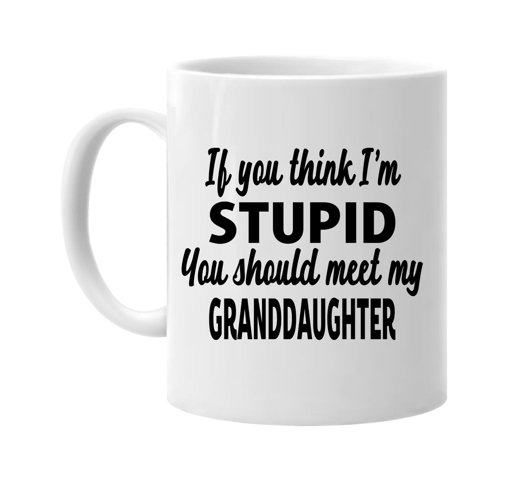 you think im stupid meet my granddaughter signature outlet novelty coffee cup mug graphic gift ideas gifts for the family mom dad