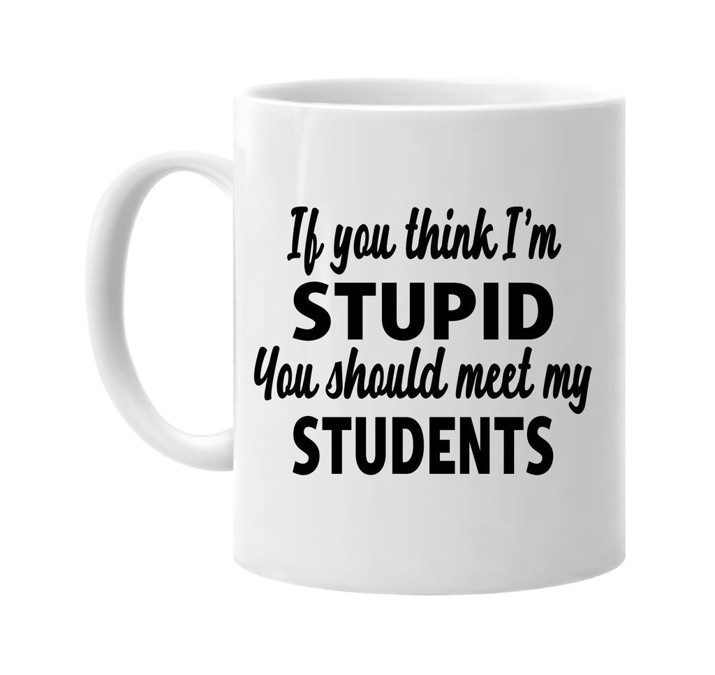 you think im stupid meet my students signature outlet novelty coffee cup mug graphic gift ideas gifts for the family mom dad