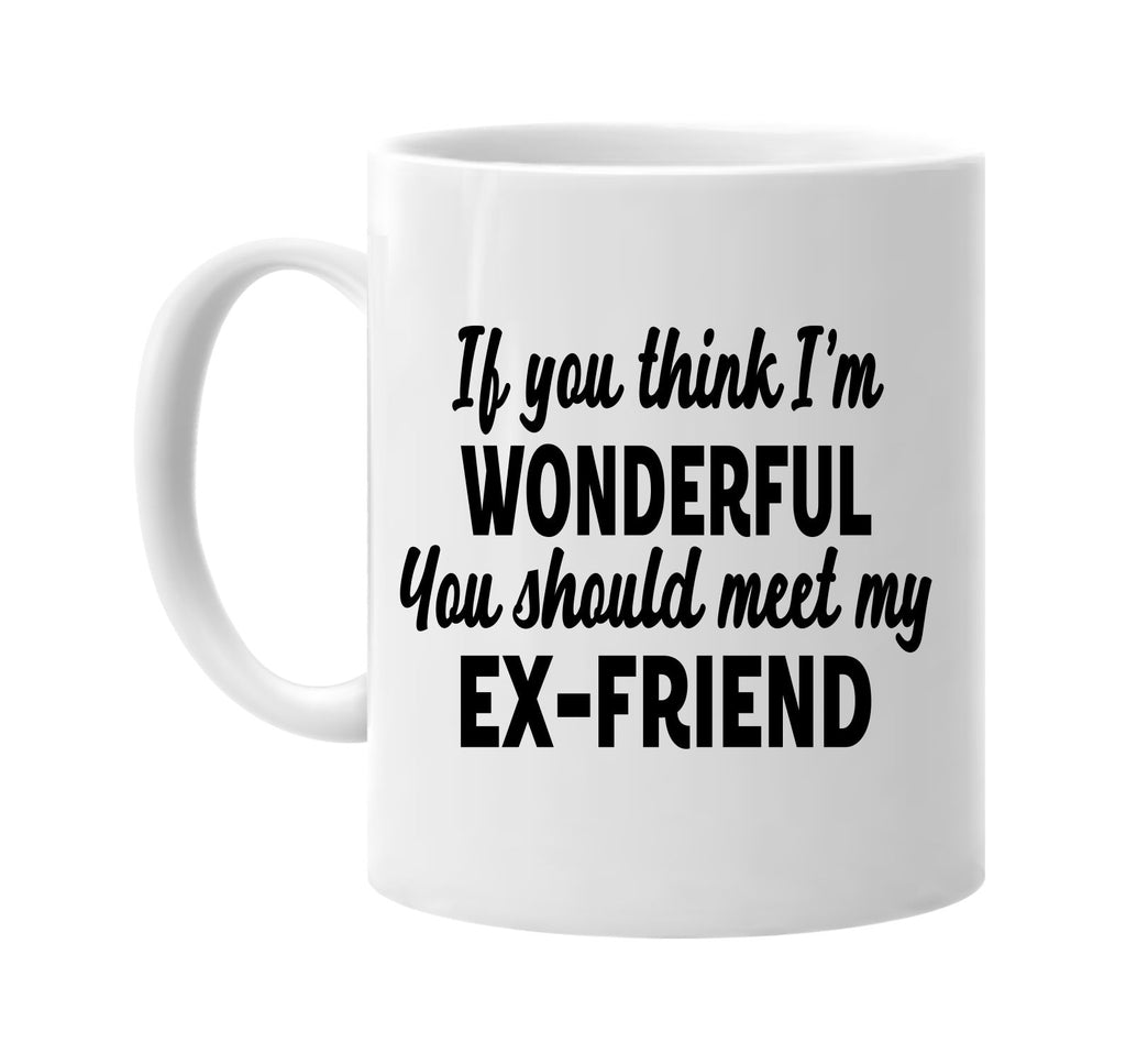 you think im wonderful meet my ex-friend signature outlet novelty coffee cup mug graphic gift ideas gifts for the family mom dad