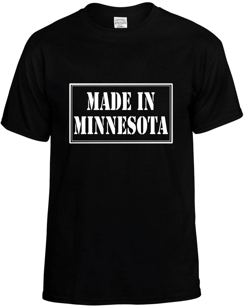 made in minnesota mens funny t-shirt black