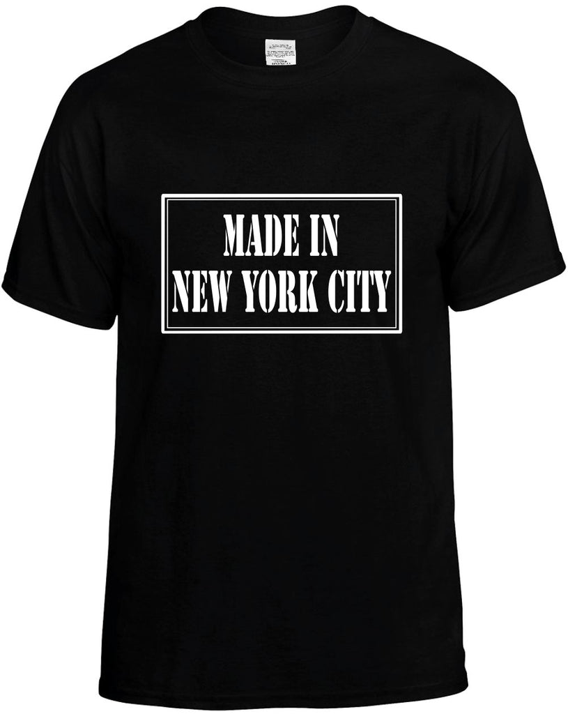 made in new york city mens funny t-shirt black